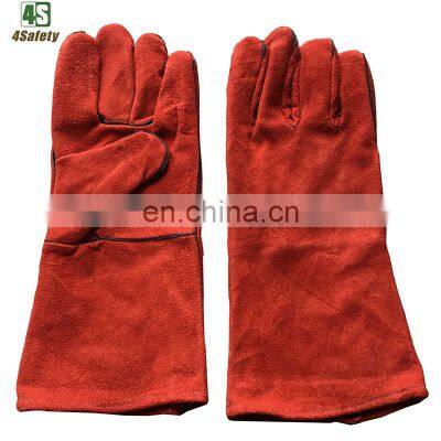 4SAFETY Long Cow Split Leather Work Welding Gloves Men For Europe Germany