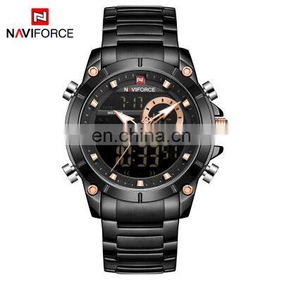 Naviforce Men Military Sport Wrist Watch Gold Quartz Steel Waterproof Dual Display Male Clock Watches Relogio Masculino 9163 photo-4