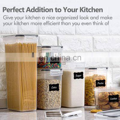 14 PCS Airtight Food Storage Containers Set With Lids for Flour Sugar and Cereal Plastic Dry Food Canisters photo-2