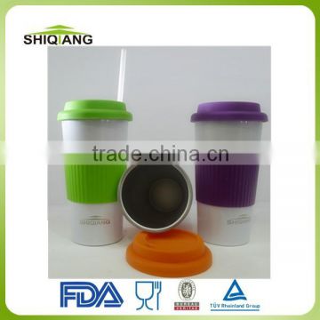 450ml double wall stainless steel non disposable cheap colored promotional gift coffee mugs