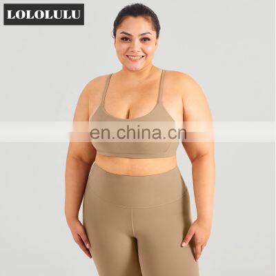 Hot Sale V Back Nude Sport Yoga Bra Sexy Woman Eco Gym Figym Fitness Top photo-2