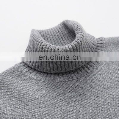 Custom 100% Cashmere Turtleneck Sweater Solid Pattern Long Sleeve Winter Knit Casual Style With Front Logo photo-4