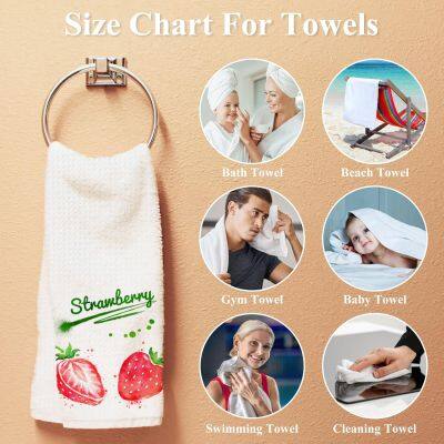 Custom Towels with Photo Text Logo Highly Absorbent & Super Soft Personalized Kitchen Golf Hand Towels for Face, Dorm, Spa, Gym, Pool and Hotels