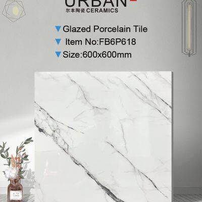 600X600mm Vitrified Ceramic Foshan Glossy Glazed Polished Porcelain Floor Wall Tile