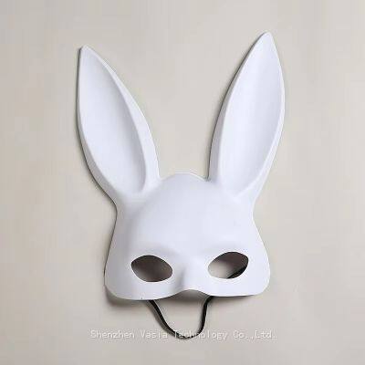 Flexible Long-Eared Masks - PVC Rabbit Design for Masquerade Bar Parties