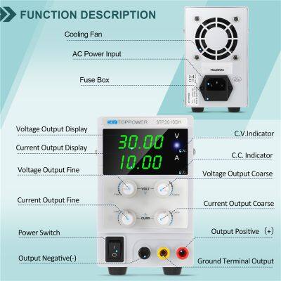 DC Power Supply Adjustable 0-30V 0-10A 4-Digital High Precision DC Power Supply Regulated for Lab Teaching, DIY and Electronic Repair photo-2