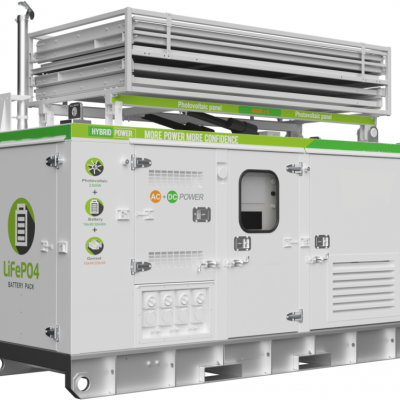 BF-H series of hybrid energy power stations integrate diesel generators, solar photovoltaic panels, energy storage batteries and hybrid inverters