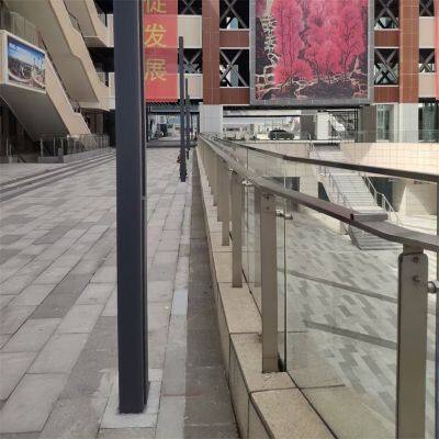 304 Stainless Steel Stair Handrail Indoor and Outdoor Shopping Mall Balcony Glass Railing Guardrail Stainless Steel Bridge Engineering Column