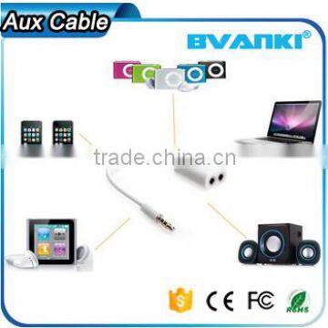 2016 Best Selling Products 3 Ring Male To 2 3.5mm Female TRRS AUX Audio Adapter Cable for Mobile Phone Express Supplier's Choice photo-4