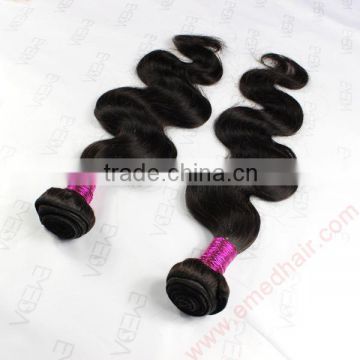 AAAAAA grade good quality no shedding natural color Raw human hair extension 90cm