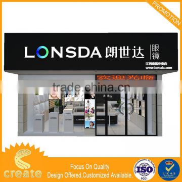 Fire rated glass cardboard trade show display stand shopping mall watch display stand