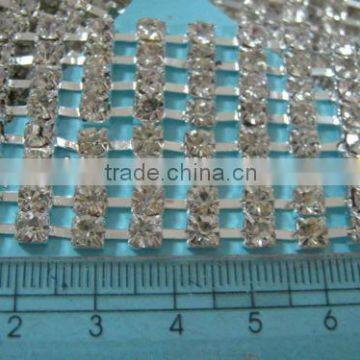 EIGHT STRAND RHINESTONE CHAIN SS18 ABOUT 4.8~5MM STONE Rhinestone Chains with settings, Stone Belt Body