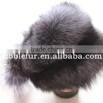 High Thickness Silver Fox Fur Hat windproof Headwear With Long Tail photo-2