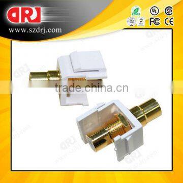 China audio jack to 3.5mm RCA to F keystone jack