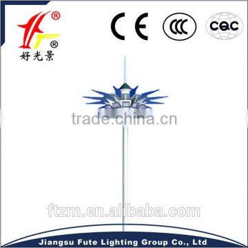 Factory price led or HPS high mast lighting with LED fixtures or HPS lamps & auto lifting system