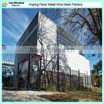 Flat top tubular steel fence with gate