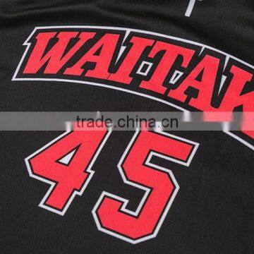 100 Polyester Mesh Fabric Red Logo Embroidery Basketball Jersey Uniform