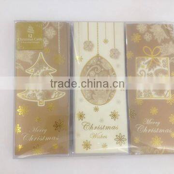 Promotional customize Golden foil greeting card with envelope box