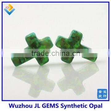 Synthetic OP11 Kiwi Green Cross Opal Gem With a Drilled Hole photo-2