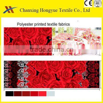 280cm big red Flower designs Polyester 3D/4D printing fabric for wedding bedding sets fabric