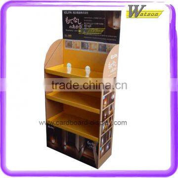 hot sale 3 tier good quality corruaged paper display stand for light