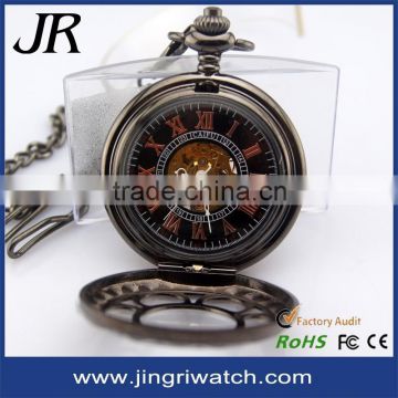 Beautiful carving flower watch face retro style mechanical pocket watch japan movt quartz pocket watch japan movt