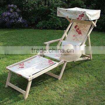 foldable wooden deck chair