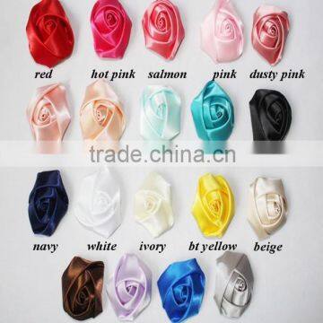 1.5 inch satin rose flower- mini satin rose flower- webbing satin flower decortae- satin hair flower