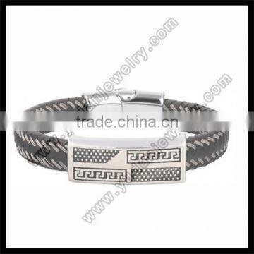 Stainless Steel Leather Bracelet Wholesale Leather Cuff Bracelet photo-3