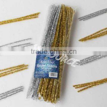 Tinsel Stems 6mm x 300mm PK100 Gold/Silver