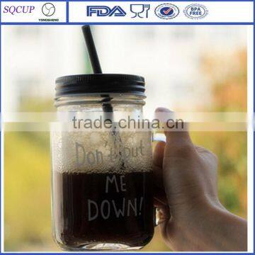 Wholesale Glass Mason Jar With Engraved Logo/Transparent Mason Jar Bottle With Metal Lid and Straw Quality Choice photo-2