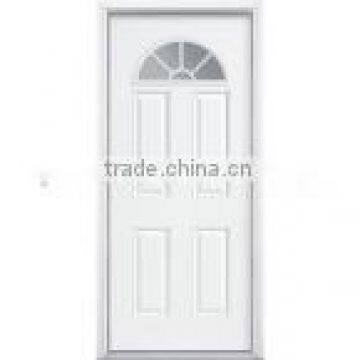 9 Panel Pvc External Metal Door With Wooden Edge photo-2