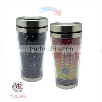 Super Quality 450ml Heat Sensitive Stainless Steel Mug,Color Changing Coffee Mug