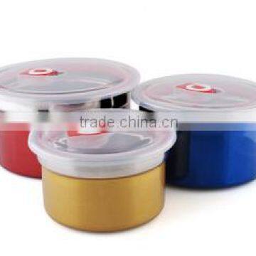 colored stainless steel Vacuum kitchen Fresh food storage containers set 2015