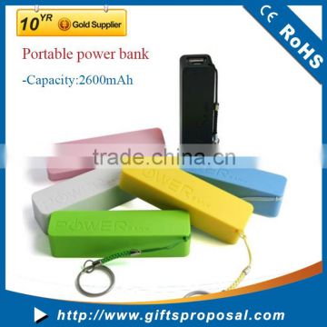 2600mAh Power Bank Fashion Series Square Lipstick Style Backup Battery Charger bank