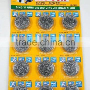 12pc 6g blister card cleaning ball stainless steel scourer