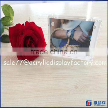 High quality 5*7 acrylic frames acrylic cube 2 sided picture photo frame