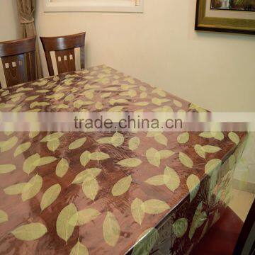Latest Design Clear Golden Leaves PVC Tablecloth in Roll