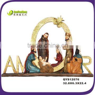 Craft Resin Religious Manger for Gift