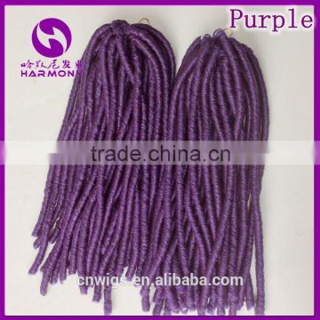 ( Purple Color ) HARMONY 18inch 110grams Synthetic dread locks crochet twist hair extensions dreadlocks weave