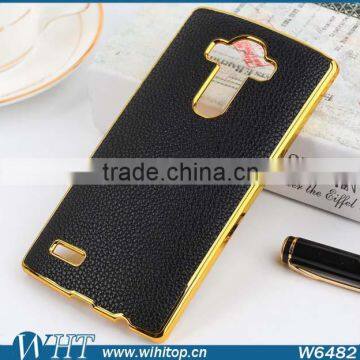 New Product Chrome Gold Side PC Leather Coated Cell Phone Case for LG G4 photo-3
