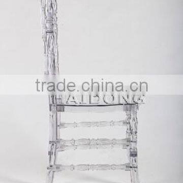 China Best Seller Transparent Clear Resin Royal Chair in Wedding photo-3