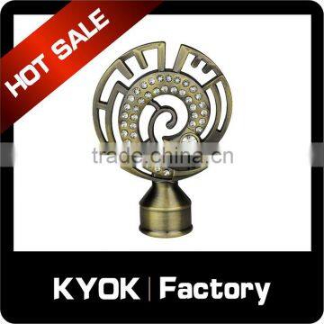 KYOK 2016 Fashionable Windows Design High Quality Chrome Curtain Rod Finials