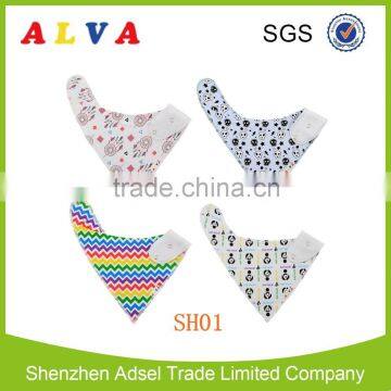 2016 ALVA New arrival baby bandana bibs with cotton fabric and adjustable washable baby drool bibs in China