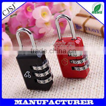 2015 high quality security mini padlock zinc alloy 3 digital combination lock