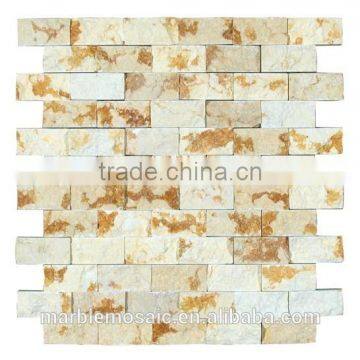 Beige marble mixed white marble 3D mosaic tiles