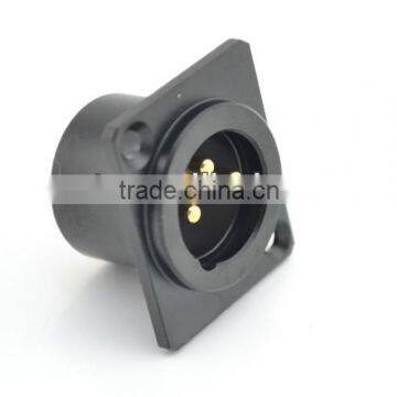 New Black XLR Panel Mount Male Chassis Socket Connector 3-Pole Panel Mount Male Plug adapter