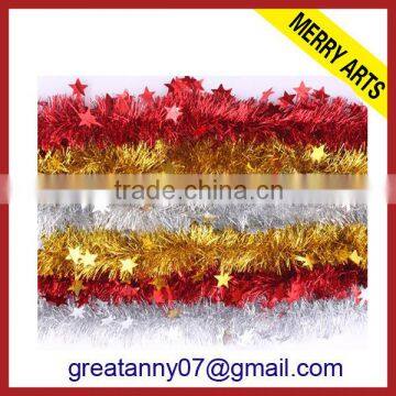 Tinsel Garland for Christmas Decoration, OEM Orders are Welcome Custom xmas decoration tinsel