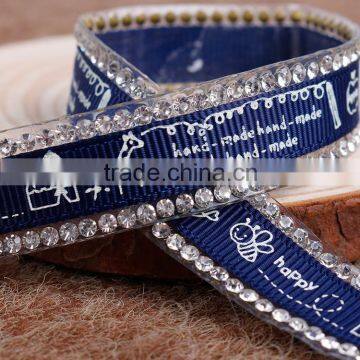 Hot Sale Satin Ribbon Base On Glue For Headwear Decoration,Rinestone Chain With HotfIX Glue photo-4