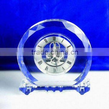 Round Crystal Mechanical Clock, Crystal Table Clock